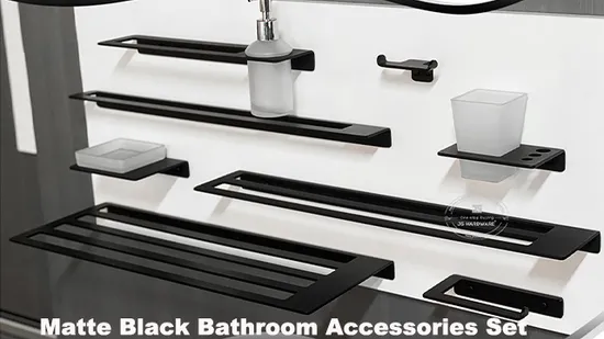 Modern 6PCS Bathware Hardware Matte Black Hotel Bathroom Accessories 